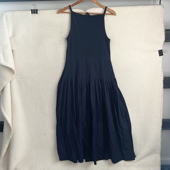 J Crew Navy Pintuck‎ mixy dress Womens Medium - Picture 4 of 5